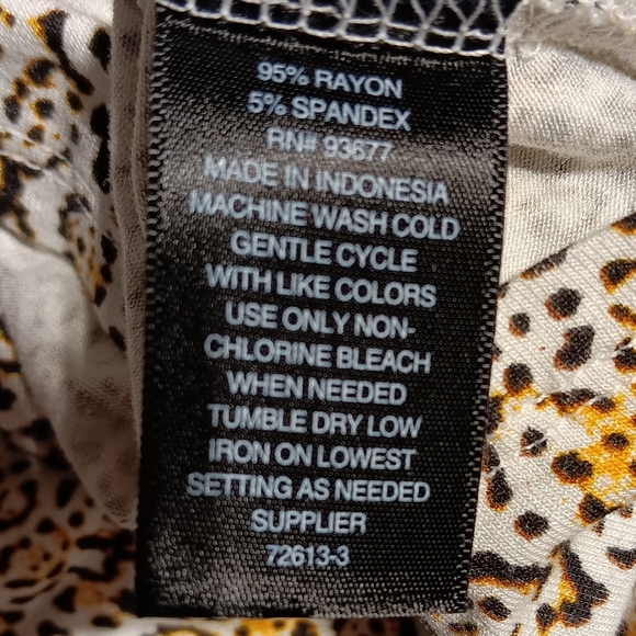 Worthington EUC Women's Long Sleeve Blouse, XL, Ivory w/Brown Pattern - Picture 5 of 7